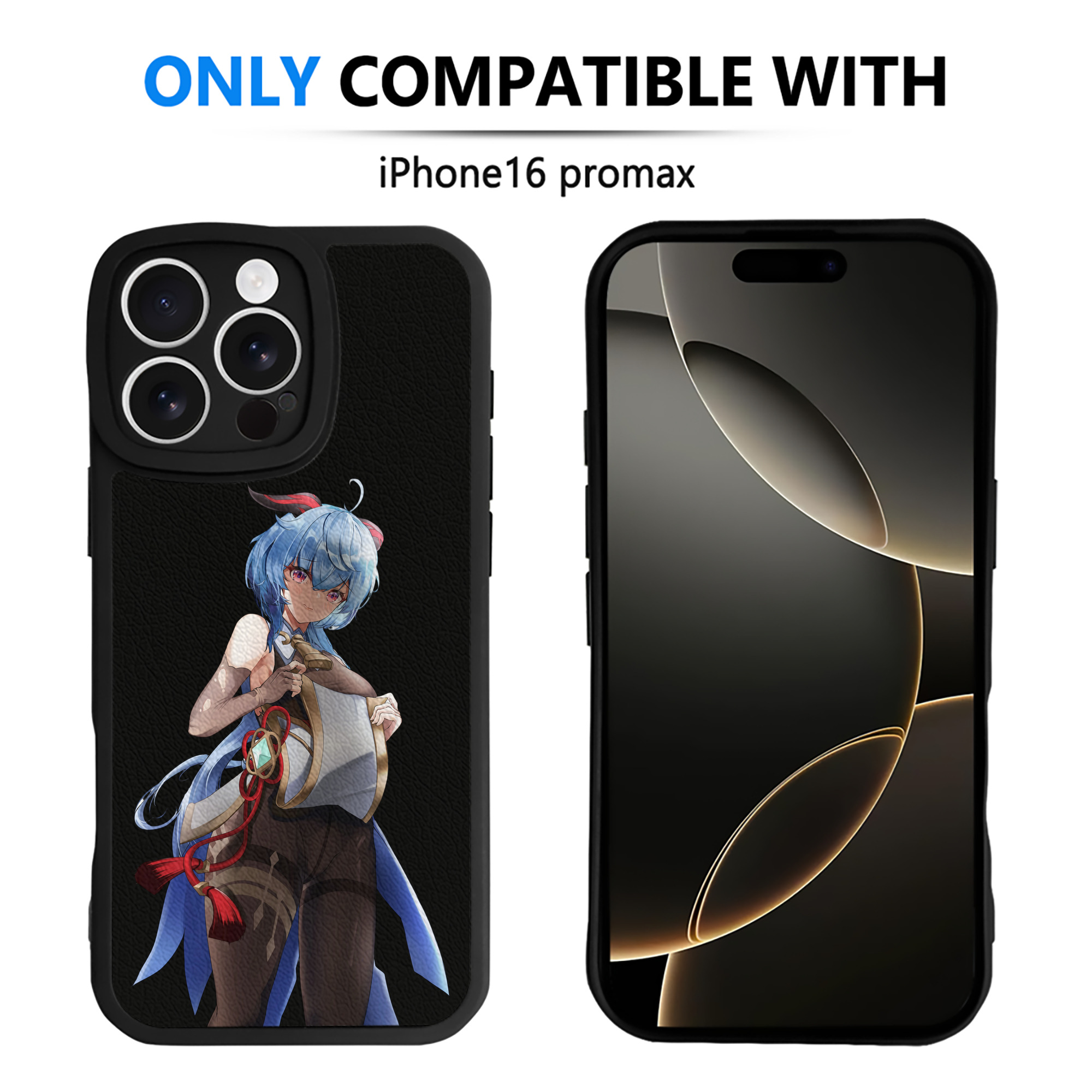 げんし神 甘雨 かんう genshin Ganyu 【iPhone 16シリーズ対応】シリコンスマホケース（レザー調） 材質：シリコン